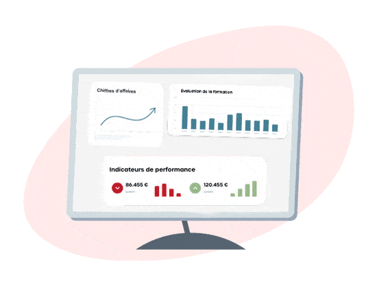 Illustration représentant un conseiller VAL Software en contact avec un organisme de formation pour présenter la solution ERP AMMON.