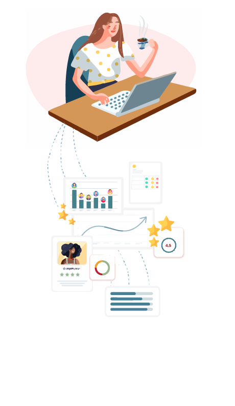Visuel illustrant le reporting et l’évaluation de la formation professionnelle avec le logiciel ERP AMMON de VAL Software.